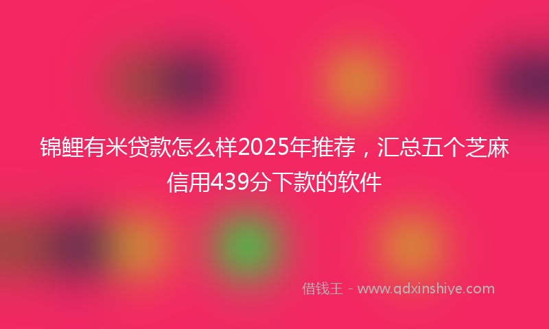 锦鲤有米贷款怎么样2025年推荐，汇总五个芝麻信用439分下款的软件