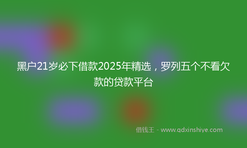 黑户21岁必下借款2025年精选，罗列五个不看欠款的贷款平台