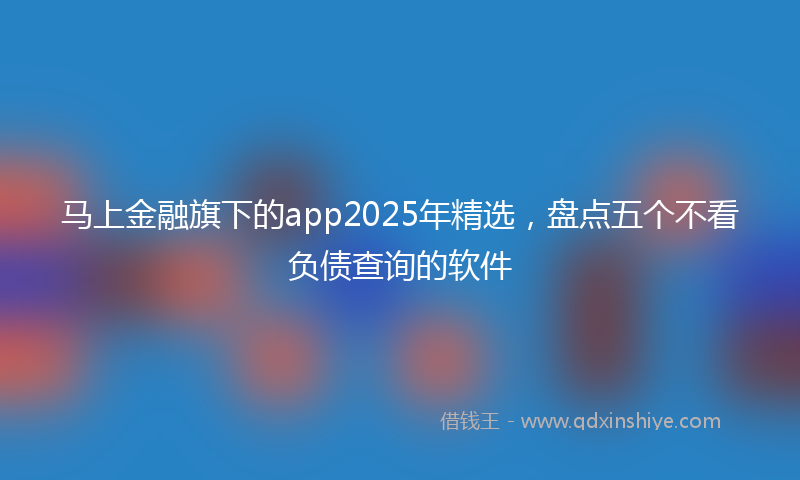 马上金融旗下的app2025年精选，盘点五个不看负债查询的软件