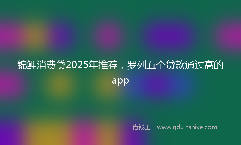 锦鲤消费贷2025年推荐，罗列五个贷款通过高的app