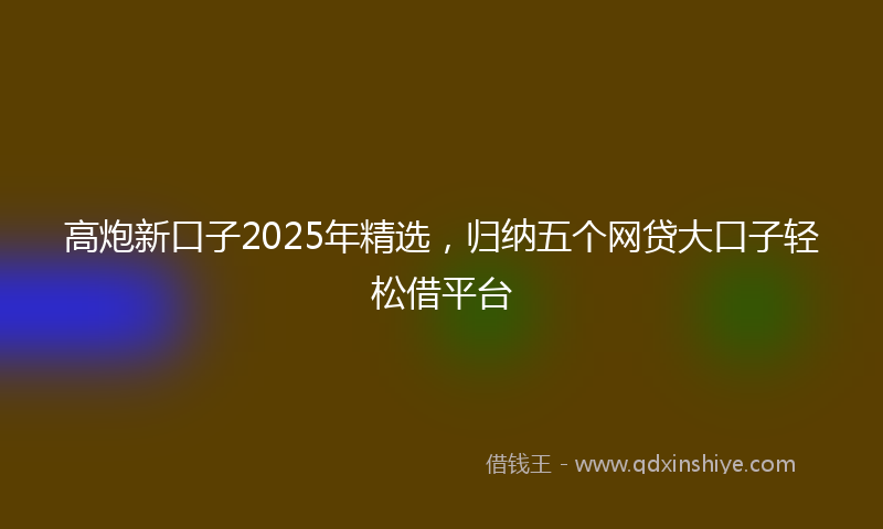 高炮新口子2025年精选，归纳五个网贷大口子轻松借平台