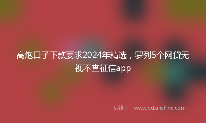高炮口子下款要求2024年精选，罗列5个网贷无视不查征信app