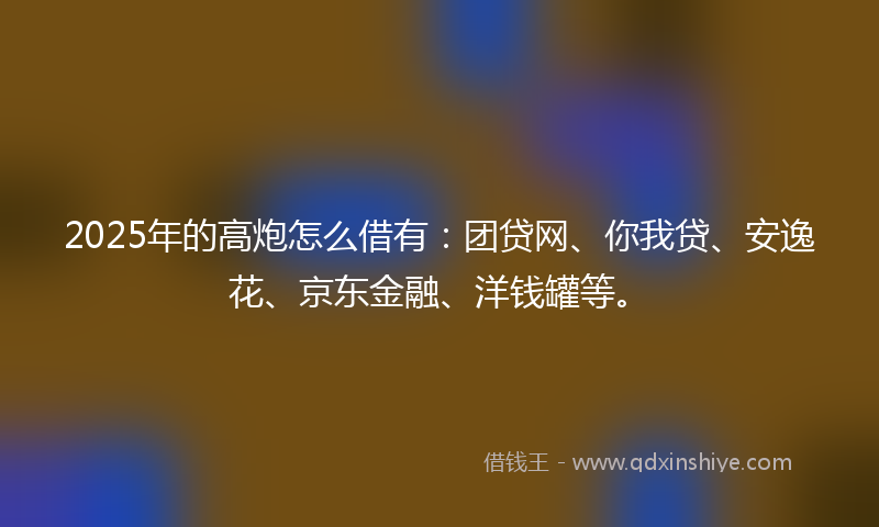 2025年的高炮怎么借有：团贷网、你我贷、安逸花、京东金融、洋钱罐等。