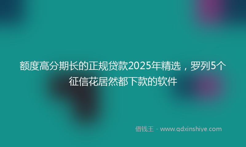 额度高分期长的正规贷款2025年精选，罗列5个征信花居然都下款的软件