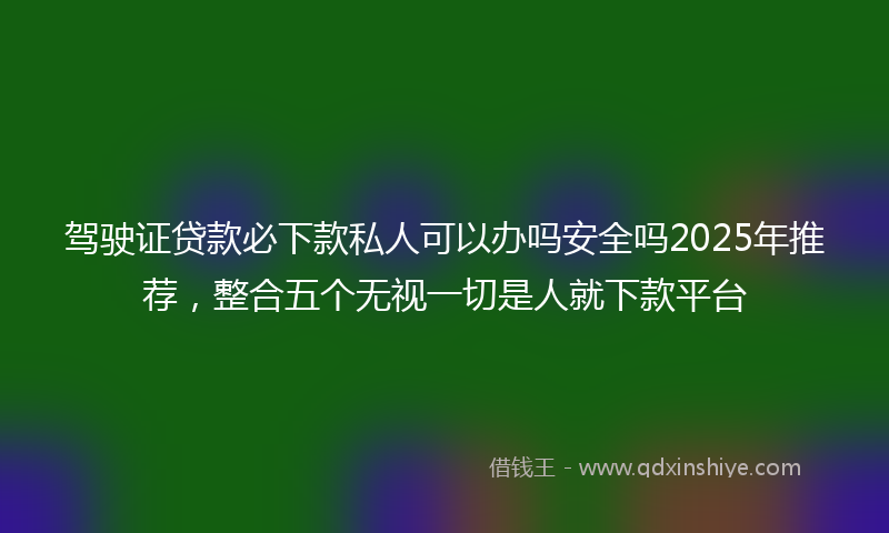 驾驶证贷款必下款私人可以办吗安全吗2025年推荐，整合五个无视一切是人就下款平台