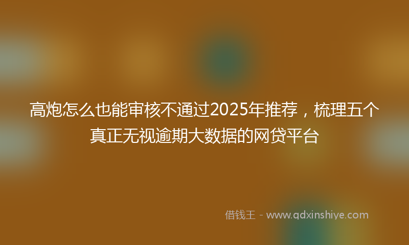 高炮怎么也能审核不通过2025年推荐，梳理五个真正无视逾期大数据的网贷平台