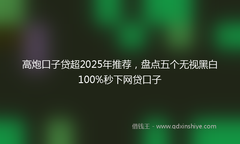 高炮口子贷超2025年推荐，盘点五个无视黑白100%秒下网贷口子