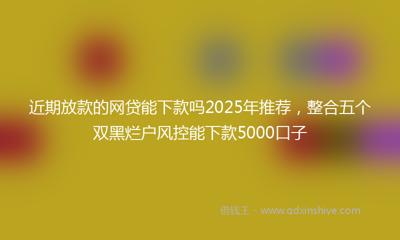 近期放款的网贷能下款吗2025年推荐，整合五个双黑烂户风控能下款5000口子