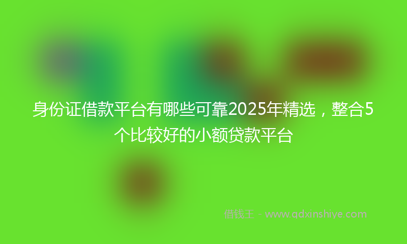身份证借款平台有哪些可靠2025年精选，整合5个比较好的小额贷款平台