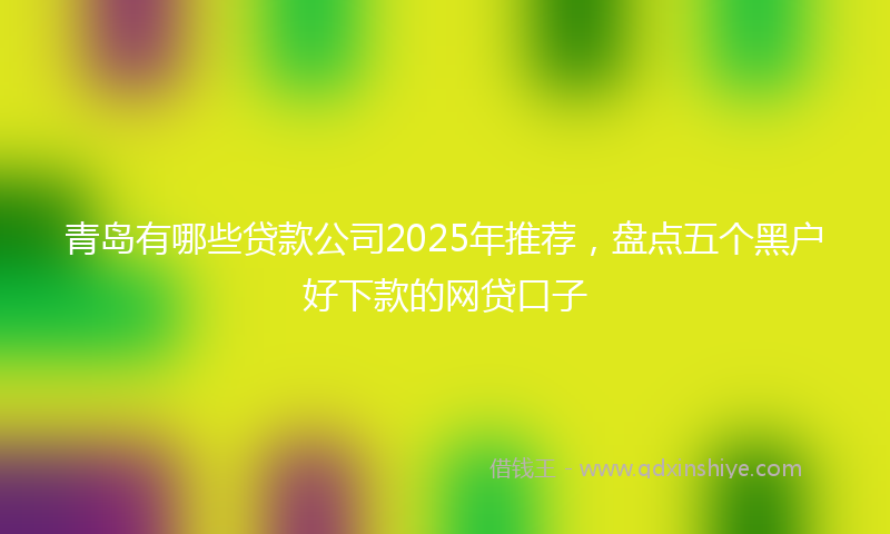 青岛有哪些贷款公司2025年推荐，盘点五个黑户好下款的网贷口子