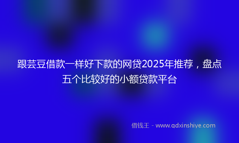 跟芸豆借款一样好下款的网贷2025年推荐，盘点五个比较好的小额贷款平台