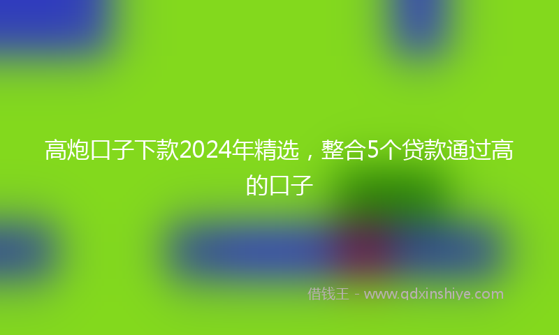 高炮口子下款2024年精选，整合5个贷款通过高的口子