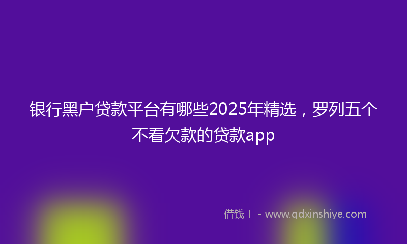 银行黑户贷款平台有哪些2025年精选，罗列五个不看欠款的贷款app