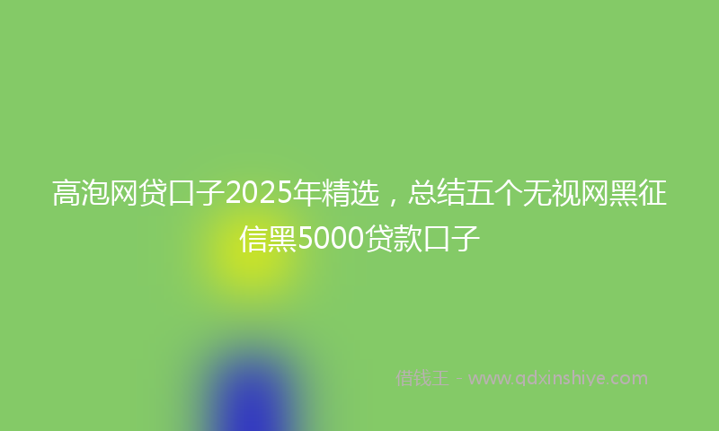 高泡网贷口子2025年精选，总结五个无视网黑征信黑5000贷款口子