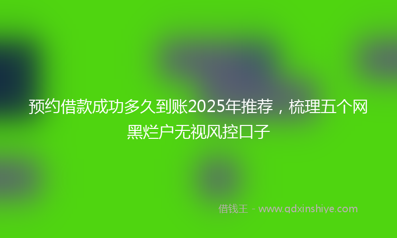 预约借款成功多久到账2025年推荐，梳理五个网黑烂户无视风控口子