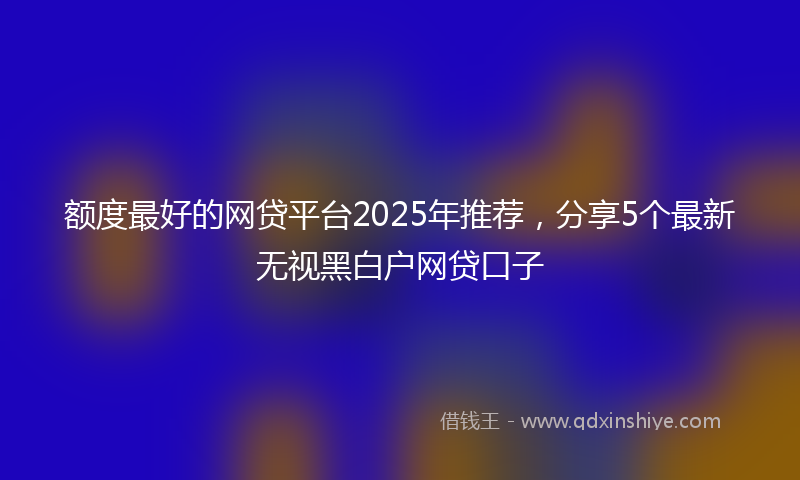 额度最好的网贷平台2025年推荐，分享5个最新无视黑白户网贷口子