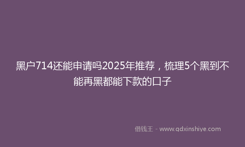 黑户714还能申请吗2025年推荐，梳理5个黑到不能再黑都能下款的口子