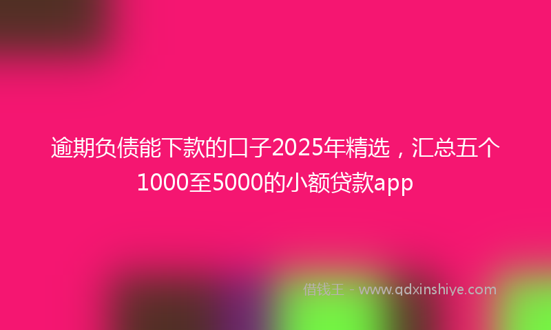 逾期负债能下款的口子2025年精选，汇总五个1000至5000的小额贷款app