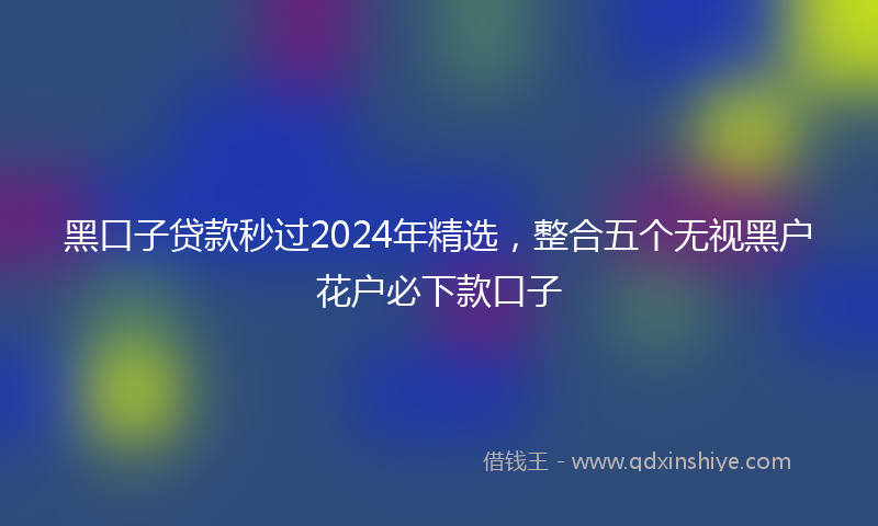 黑口子贷款秒过2024年精选，整合五个无视黑户花户必下款口子