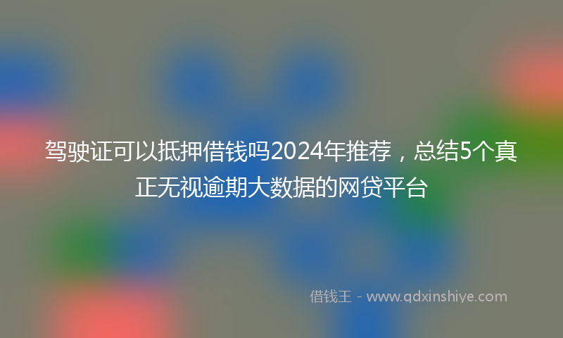 驾驶证可以抵押借钱吗2024年推荐，总结5个真正无视逾期大数据的网贷平台