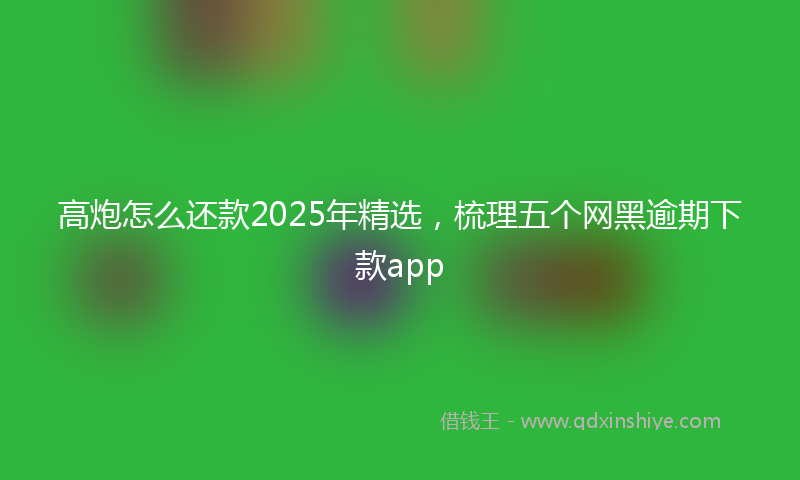 高炮怎么还款2025年精选，梳理五个网黑逾期下款app