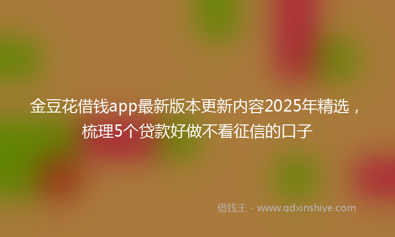 金豆花借钱app最新版本更新内容2025年精选，梳理5个贷款好做不看征信的口子