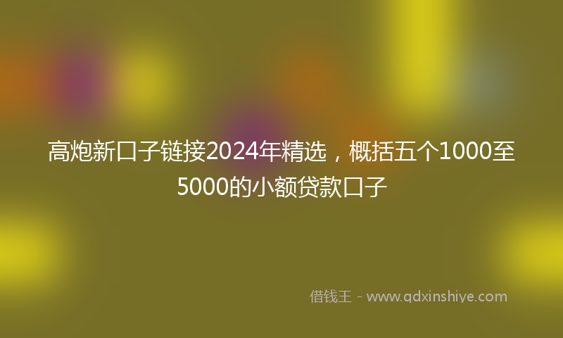 高炮新口子链接2024年精选，概括五个1000至5000的小额贷款口子