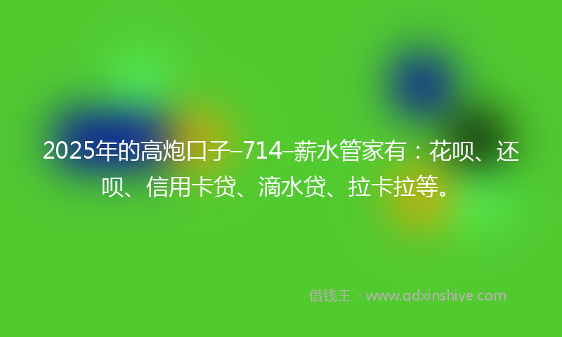 2025年的高炮口子–714–薪水管家有：花呗、还呗、信用卡贷、滴水贷、拉卡拉等。