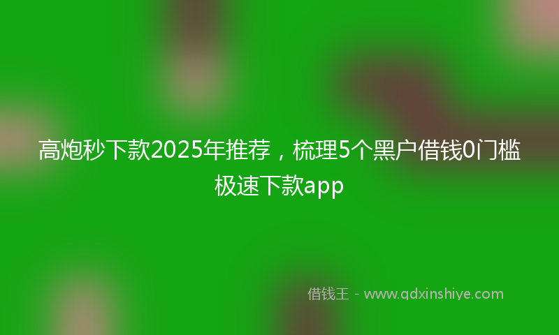 高炮秒下款2025年推荐，梳理5个黑户借钱0门槛极速下款app