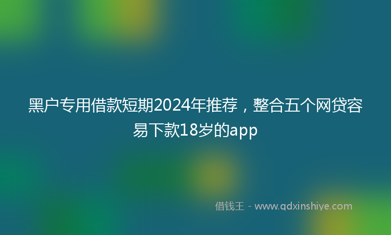 黑户专用借款短期2024年推荐，整合五个网贷容易下款18岁的app