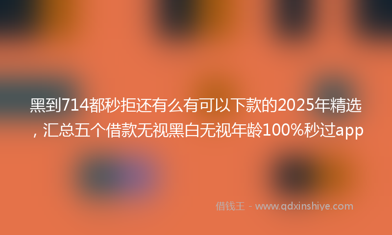 黑到714都秒拒还有么有可以下款的2025年精选，汇总五个借款无视黑白无视年龄100%秒过app