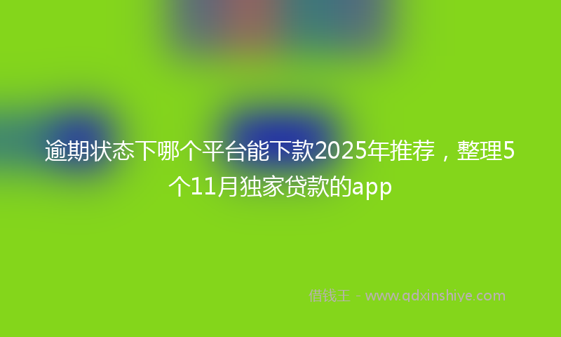 逾期状态下哪个平台能下款2025年推荐，整理5个11月独家贷款的app