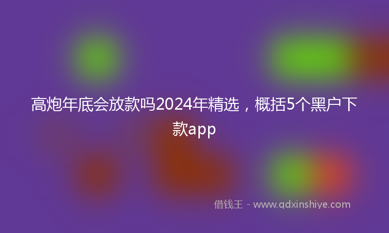 高炮年底会放款吗2024年精选，概括5个黑户下款app