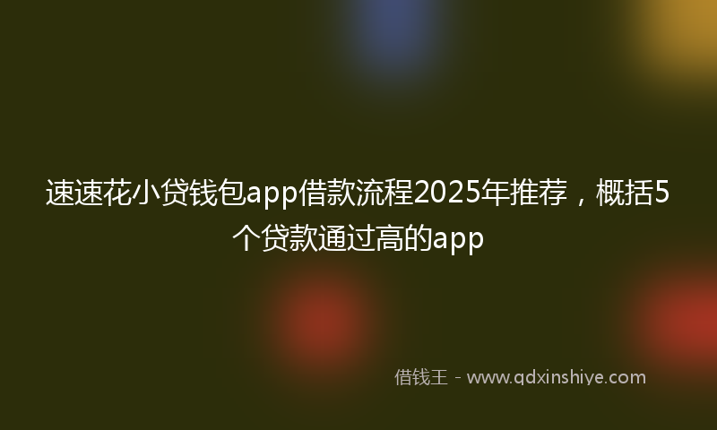 速速花小贷钱包app借款流程2025年推荐，概括5个贷款通过高的app