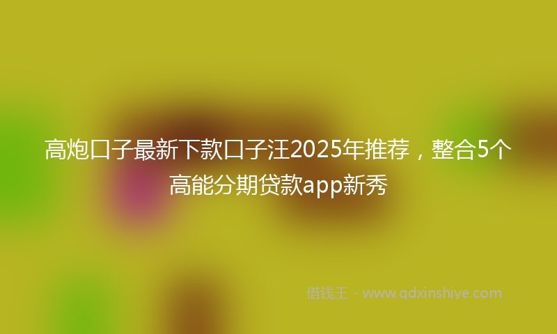 高炮口子最新下款口子汪2025年推荐，整合5个高能分期贷款app新秀