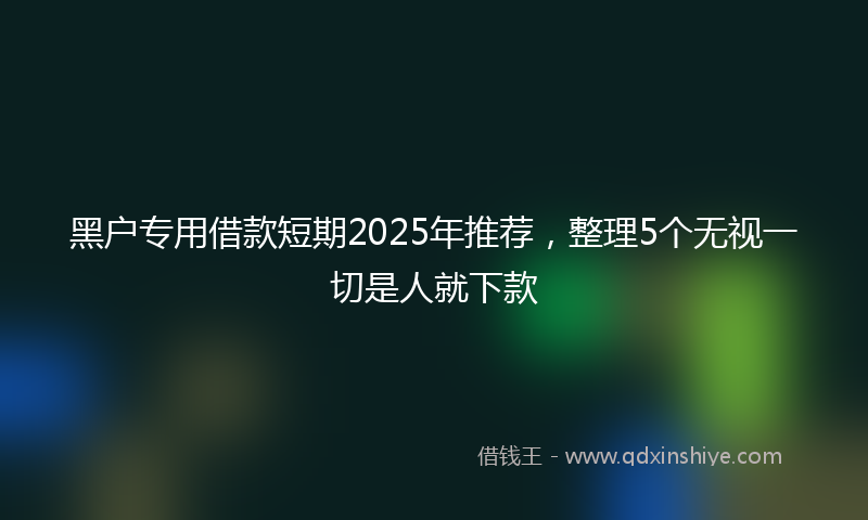 黑户专用借款短期2025年推荐，整理5个无视一切是人就下款