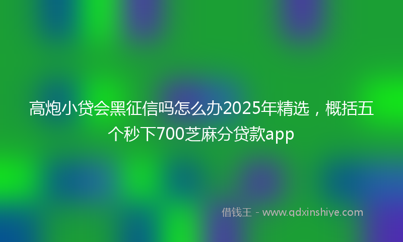 高炮小贷会黑征信吗怎么办2025年精选，概括五个秒下700芝麻分贷款app