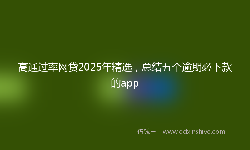 高通过率网贷2025年精选，总结五个逾期必下款的app