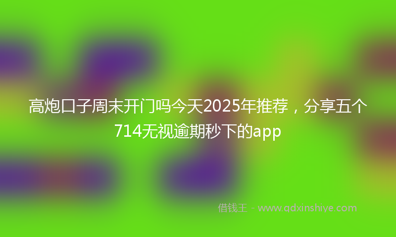 高炮口子周末开门吗今天2025年推荐，分享五个714无视逾期秒下的app