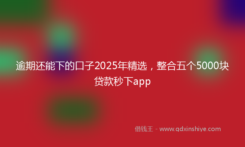 逾期还能下的口子2025年精选，整合五个5000块贷款秒下app