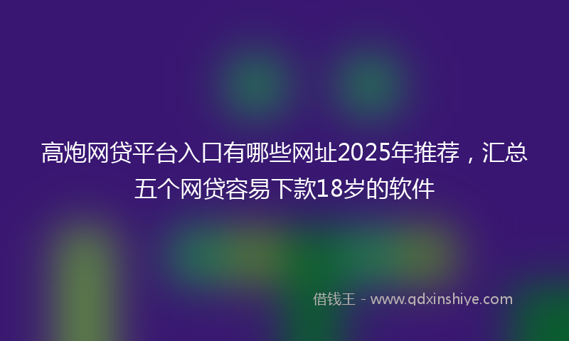 高炮网贷平台入口有哪些网址2025年推荐，汇总五个网贷容易下款18岁的软件