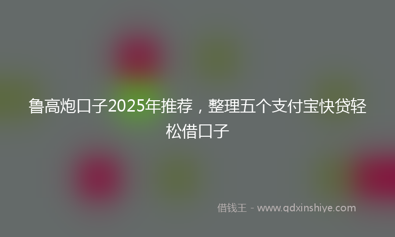 鲁高炮口子2025年推荐，整理五个支付宝快贷轻松借口子