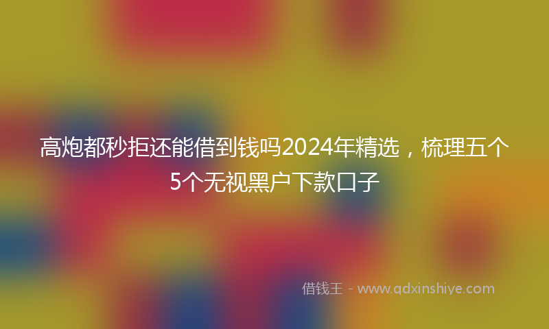 高炮都秒拒还能借到钱吗2024年精选，梳理五个5个无视黑户下款口子