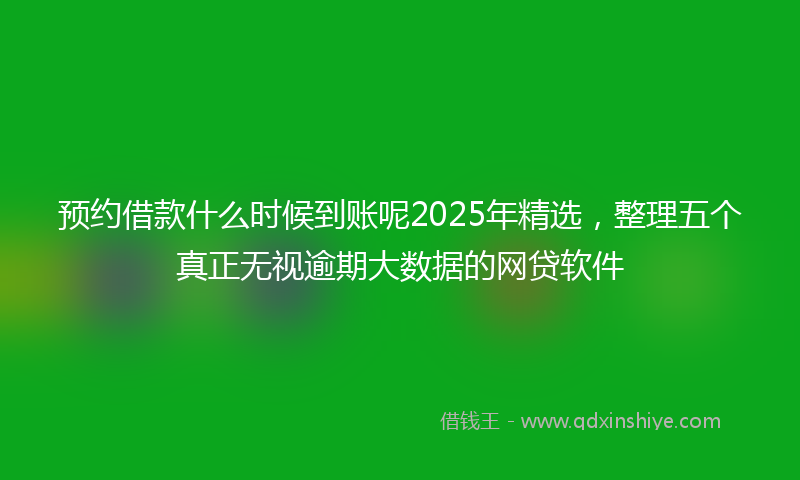 预约借款什么时候到账呢2025年精选，整理五个真正无视逾期大数据的网贷软件