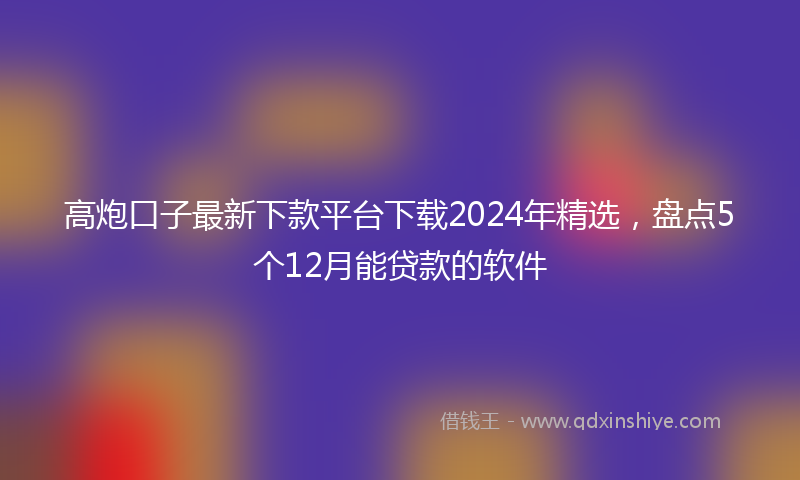 高炮口子最新下款平台下载2024年精选，盘点5个12月能贷款的软件