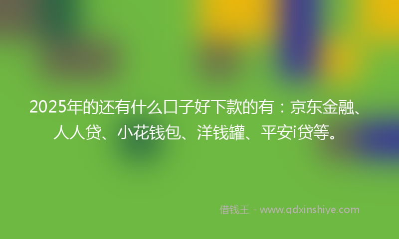 2025年的还有什么口子好下款的有：京东金融、人人贷、小花钱包、洋钱罐、平安i贷等。