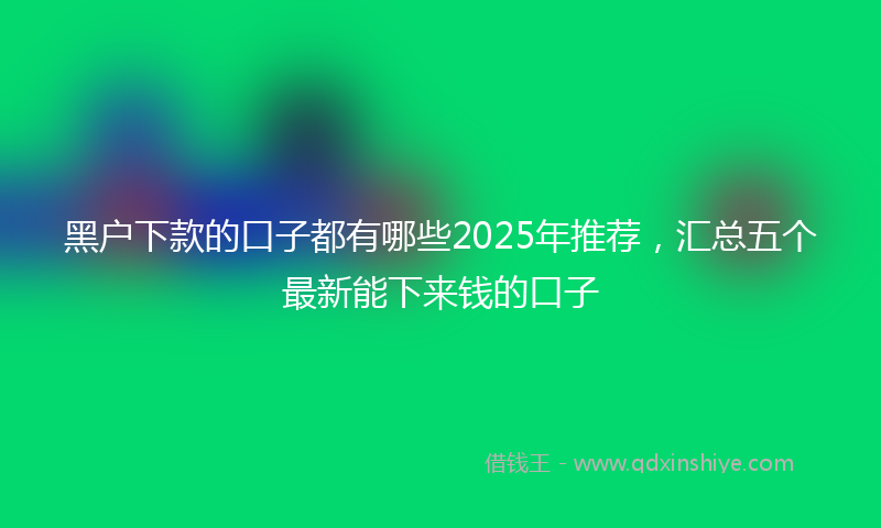 黑户下款的口子都有哪些2025年推荐，汇总五个最新能下来钱的口子