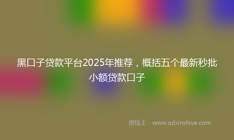 黑口子贷款平台2025年推荐，概括五个最新秒批小额贷款口子