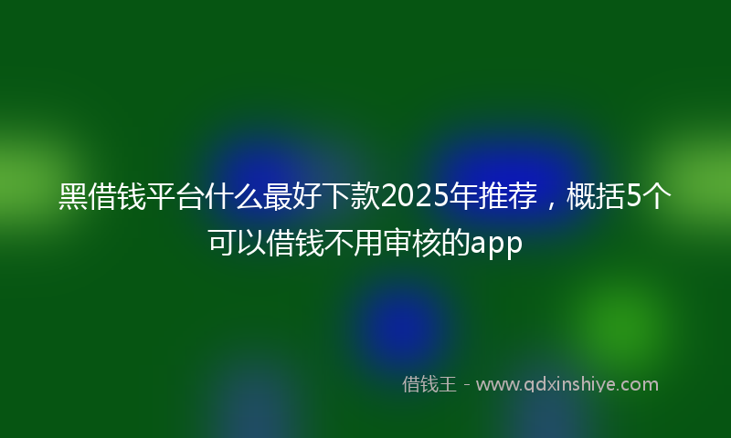 黑借钱平台什么最好下款2025年推荐，概括5个可以借钱不用审核的app