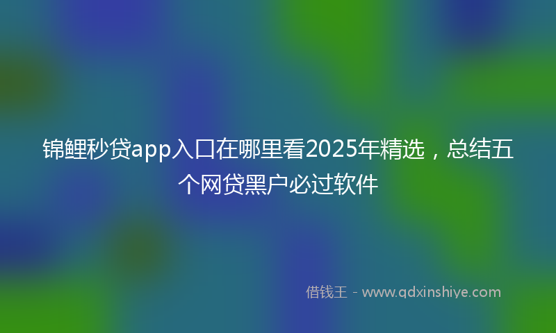 锦鲤秒贷app入口在哪里看2025年精选，总结五个网贷黑户必过软件